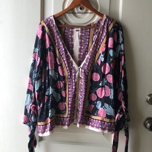 Free people button crop top